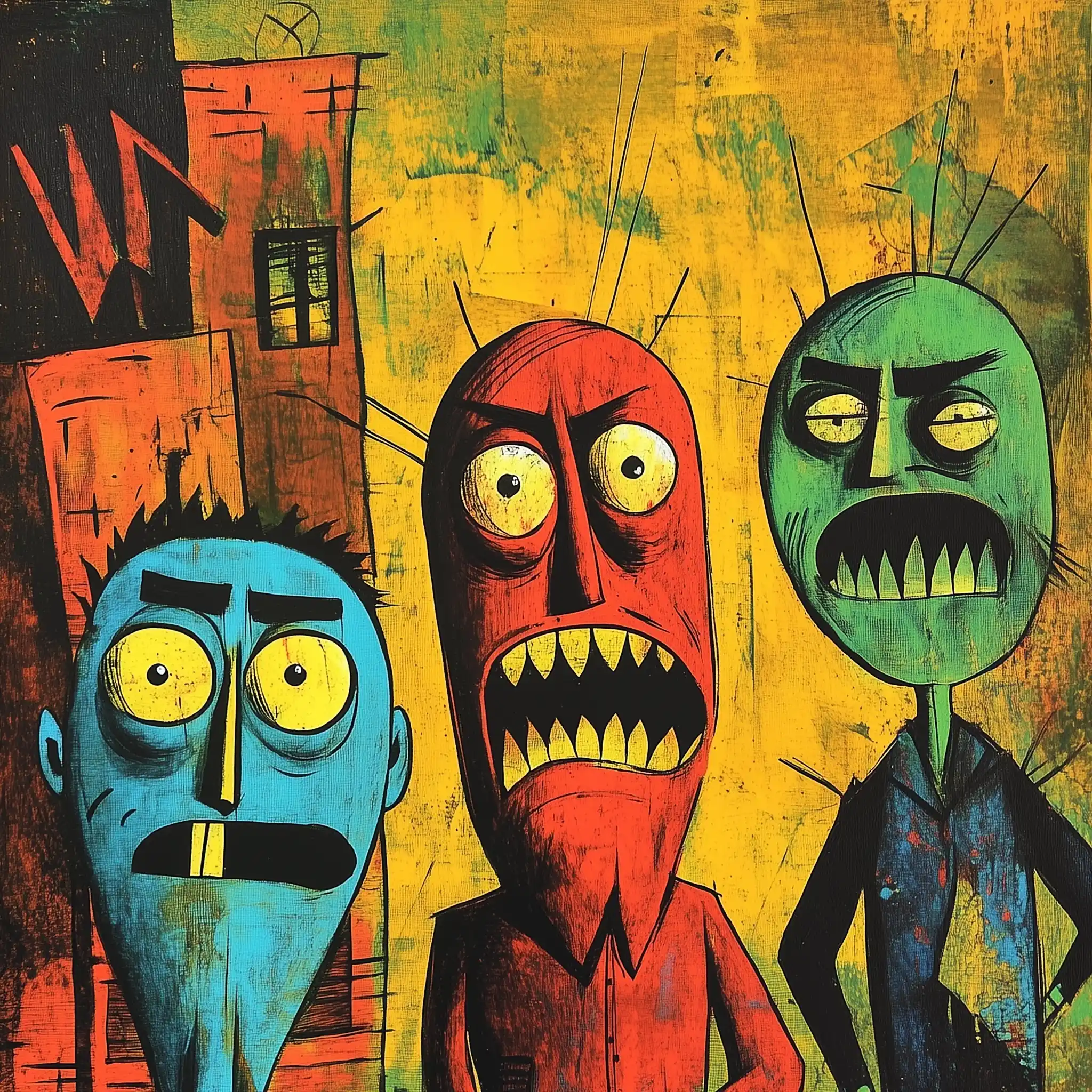 Acrylic Doodles on Canvas Midjourney提示词
