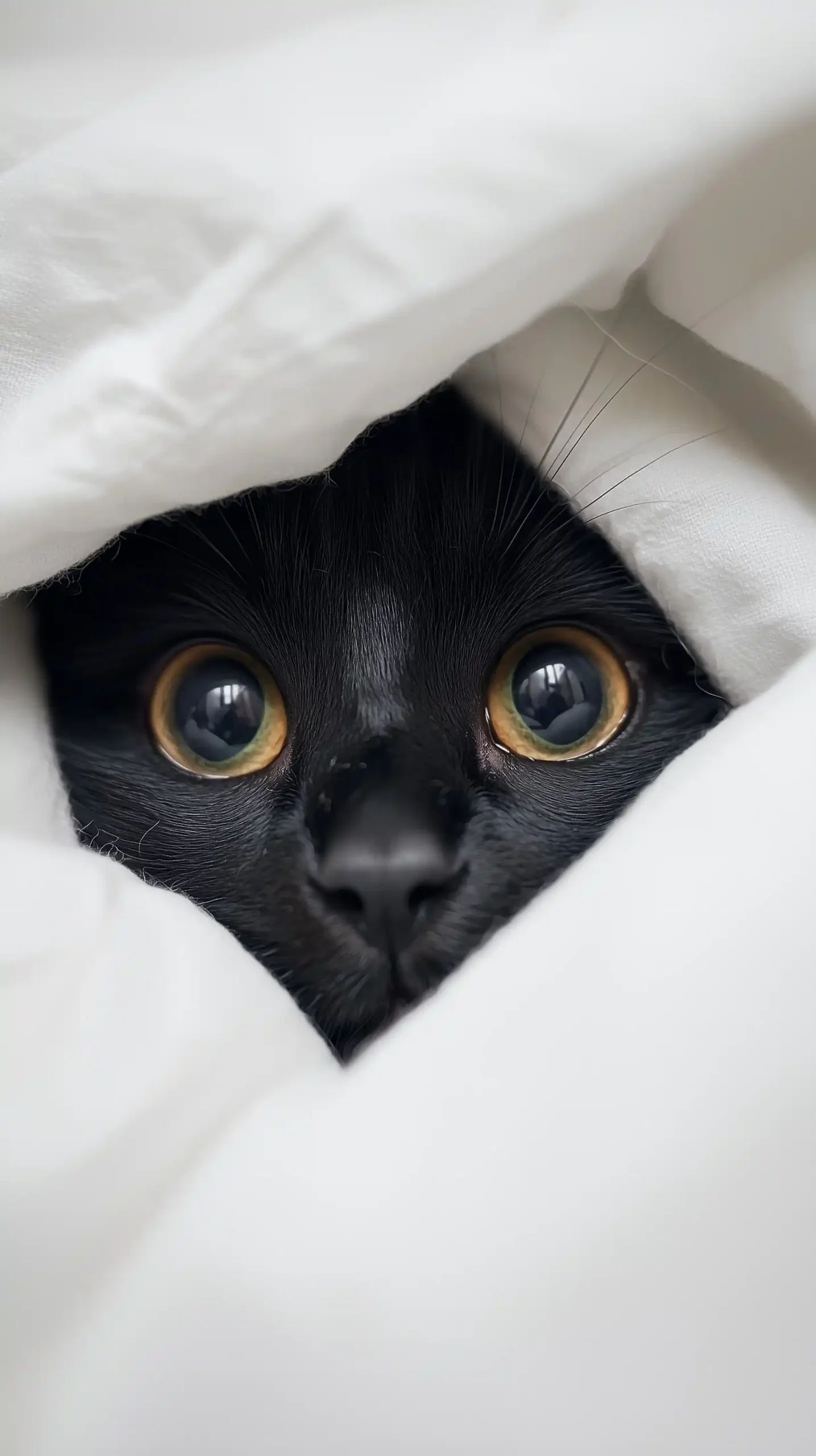 Curious Cat Under Covers Midjourney提示词
