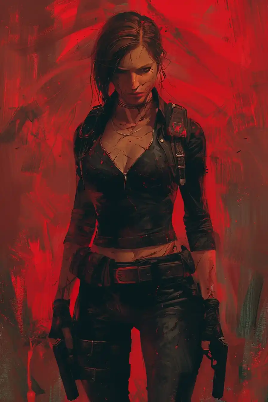 Graphic Jill Valentine Portrait Midjourney提示词