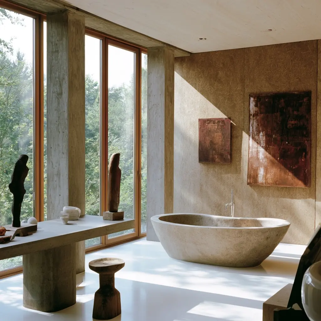 Modern Designer Bathroom Interior Midjourney提示词