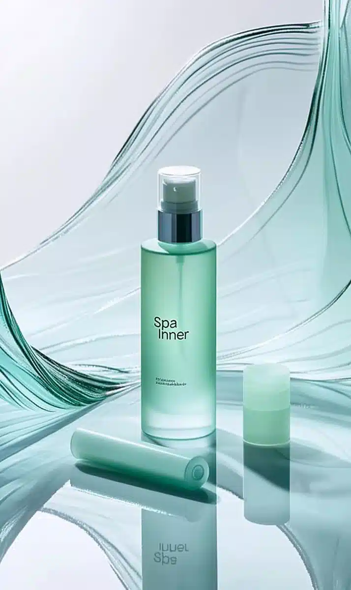 Minimalist Skincare Display Midjourney提示词