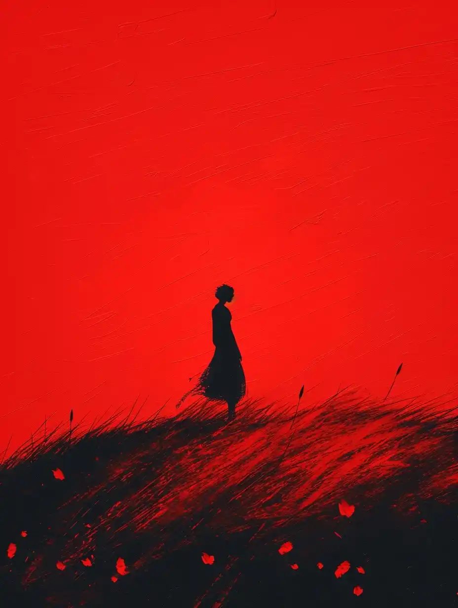 Bold Red Abstract Flowers Midjourney提示词