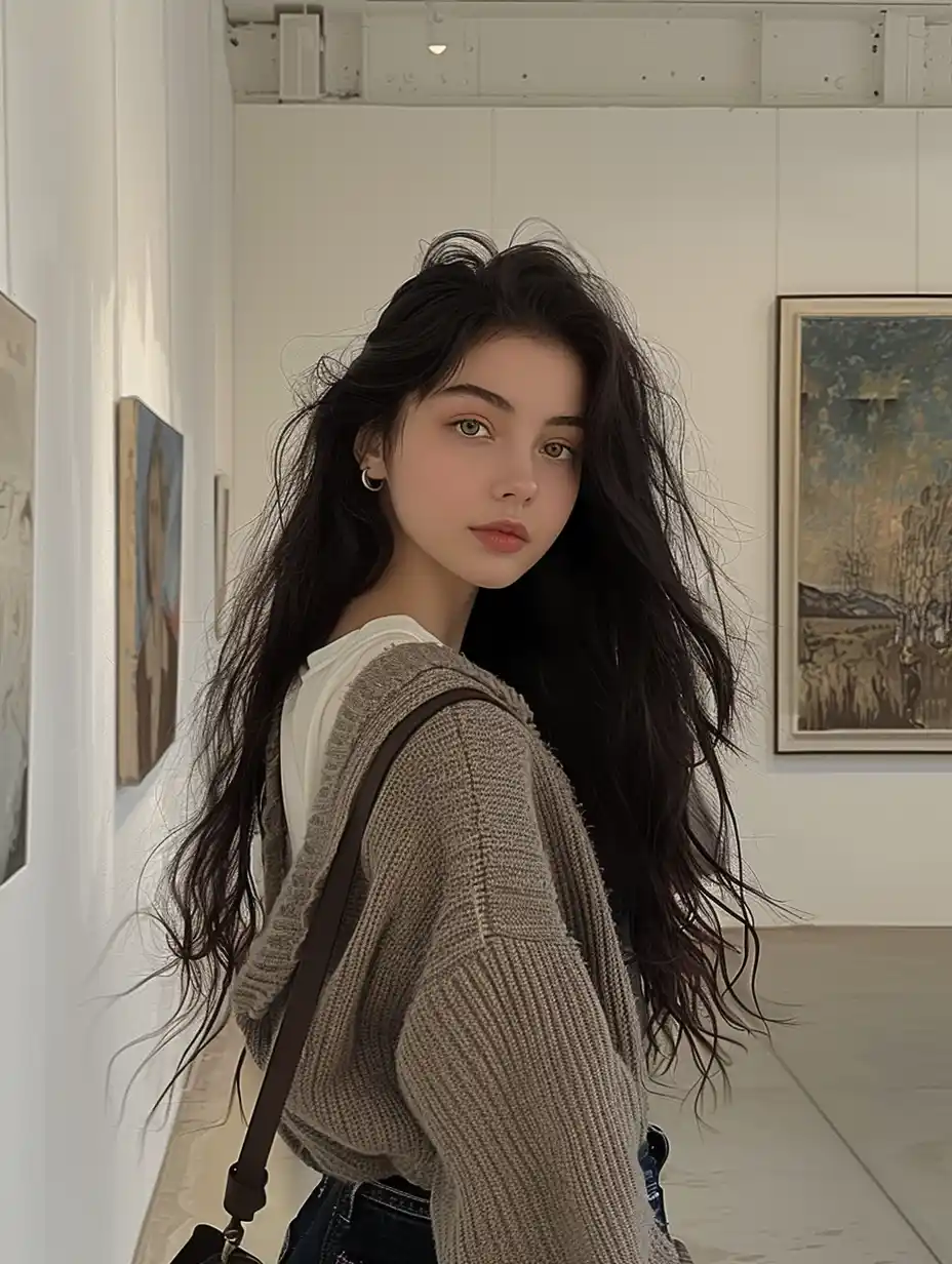 Russian Girl at Gallery Midjourney提示词