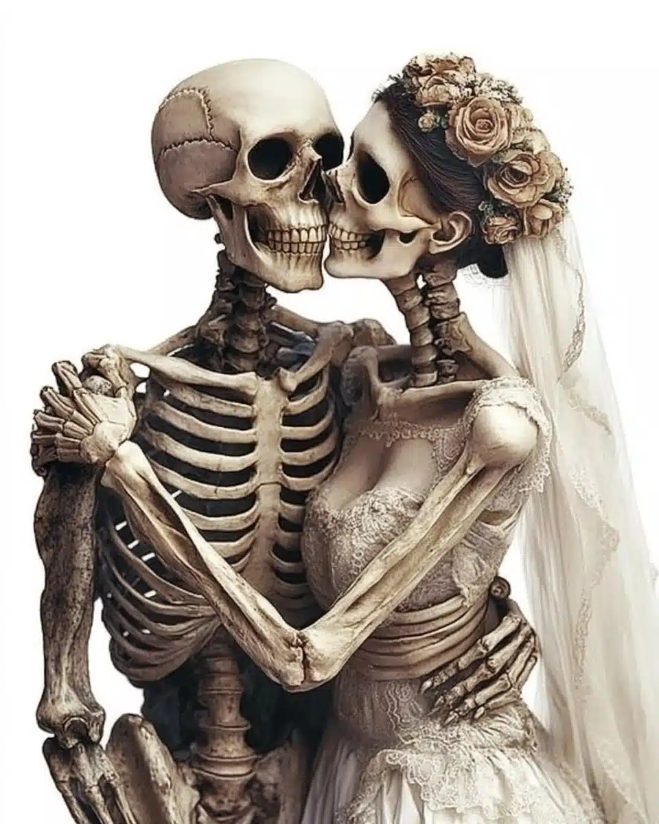 Photorealistic Skeleton Couple Midjourney提示词