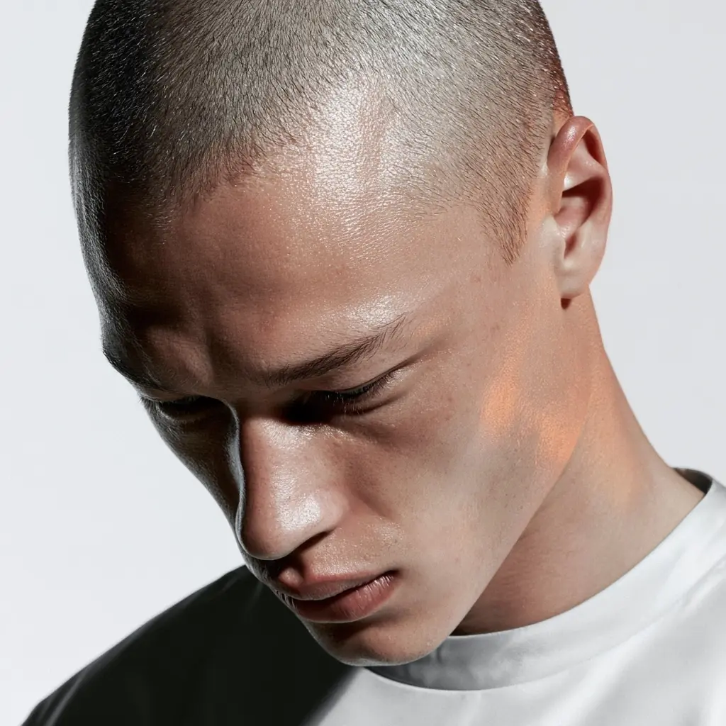 Futuristic Male Editorial Portrait Midjourney提示词