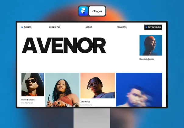 极简个人作品集Framer网站（Avenor），Avenor - Minimalist Personal Portfolio Website