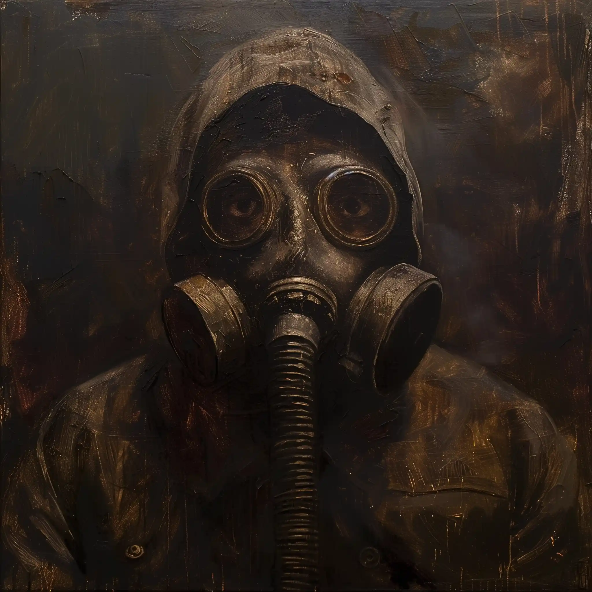 Rembrandt Gas Mask Portrait Midjourney 提示词生成效果