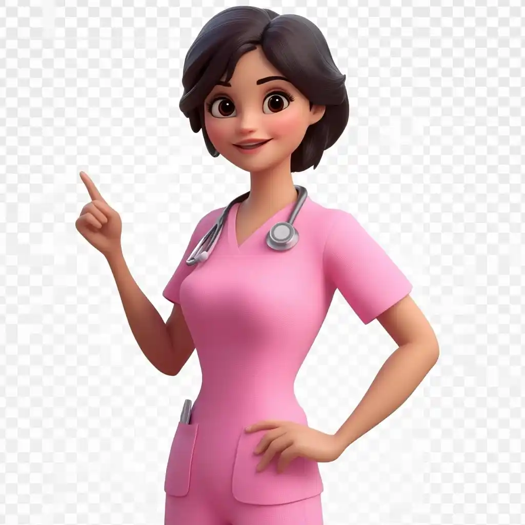 3D Nurse in Scrubs Midjourney提示词