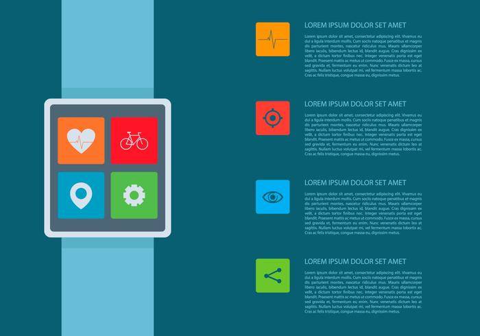 心率Smartwatch的信息图表模板