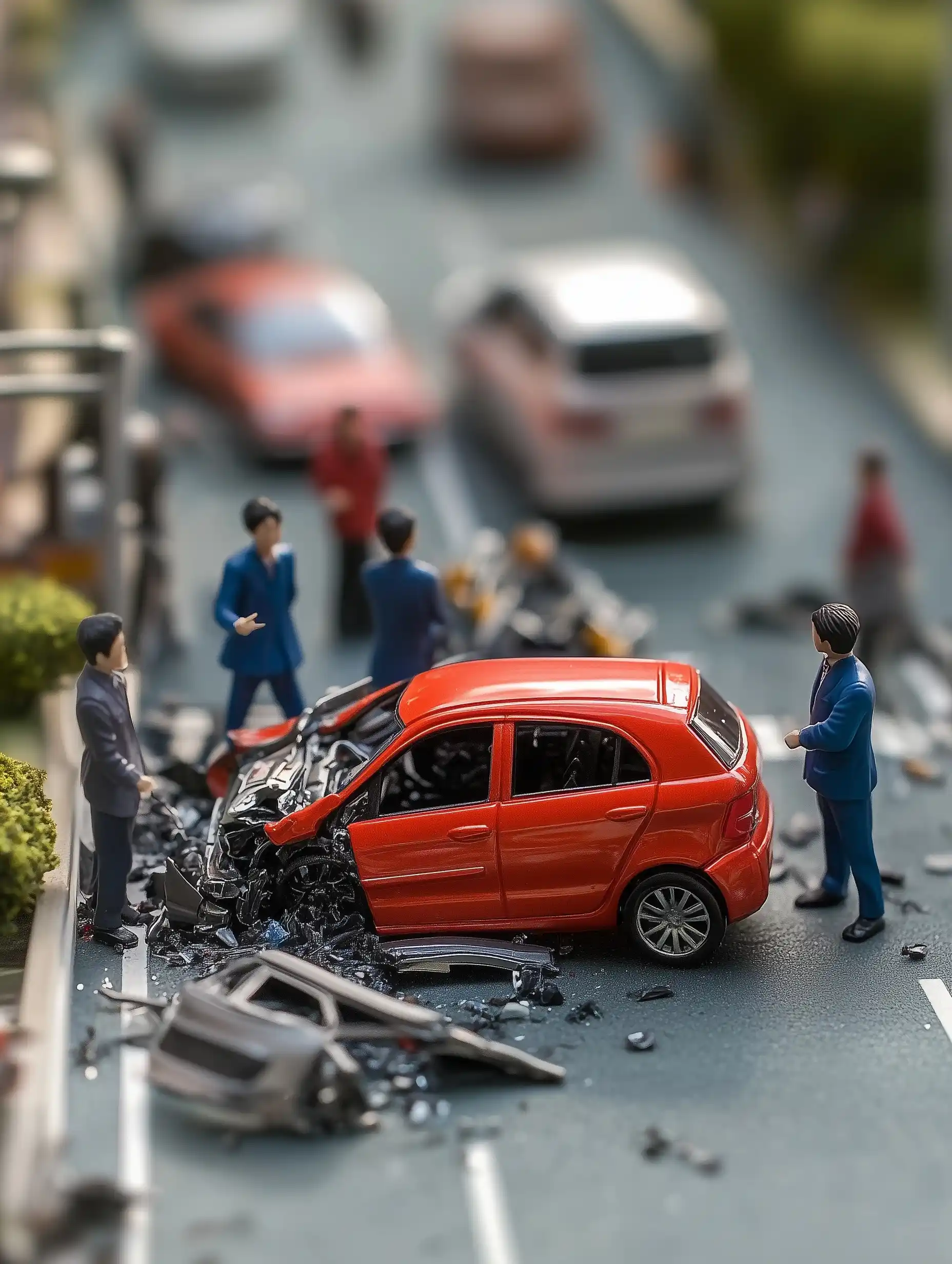 Miniature Accident Scene Photography Midjourney提示词