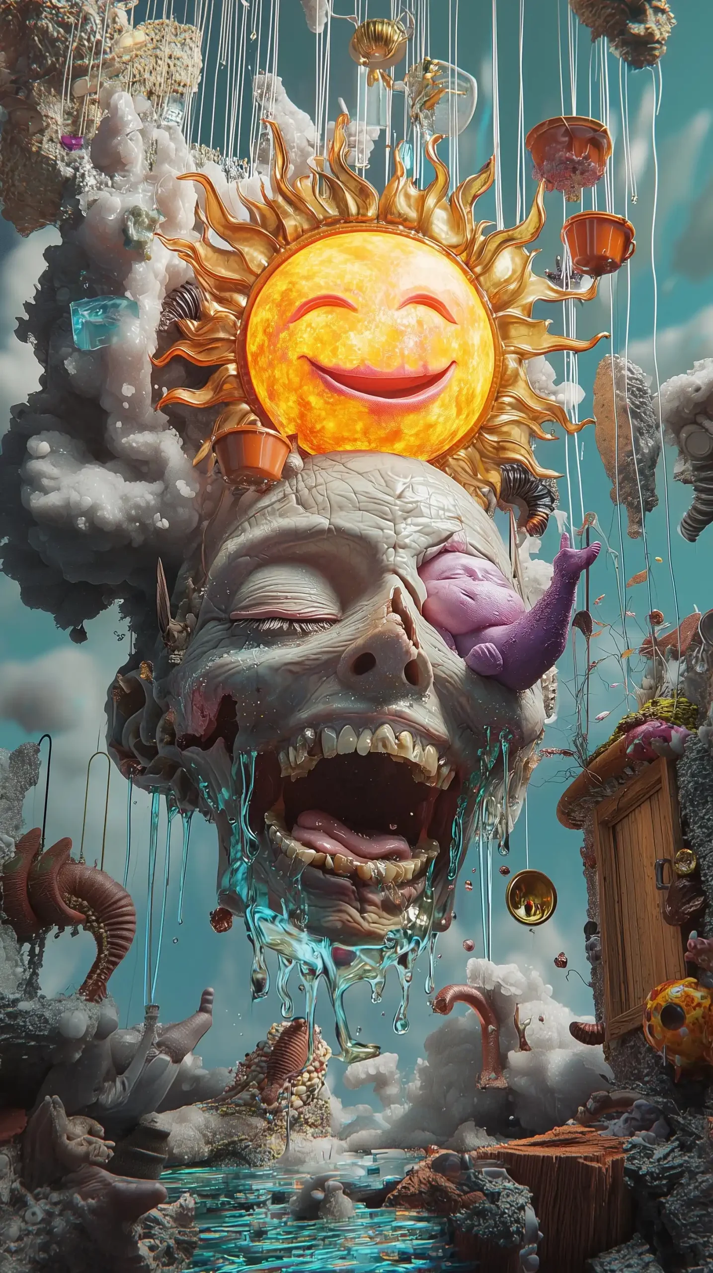 Surreal Sunlit Dreamscape Midjourney提示词
