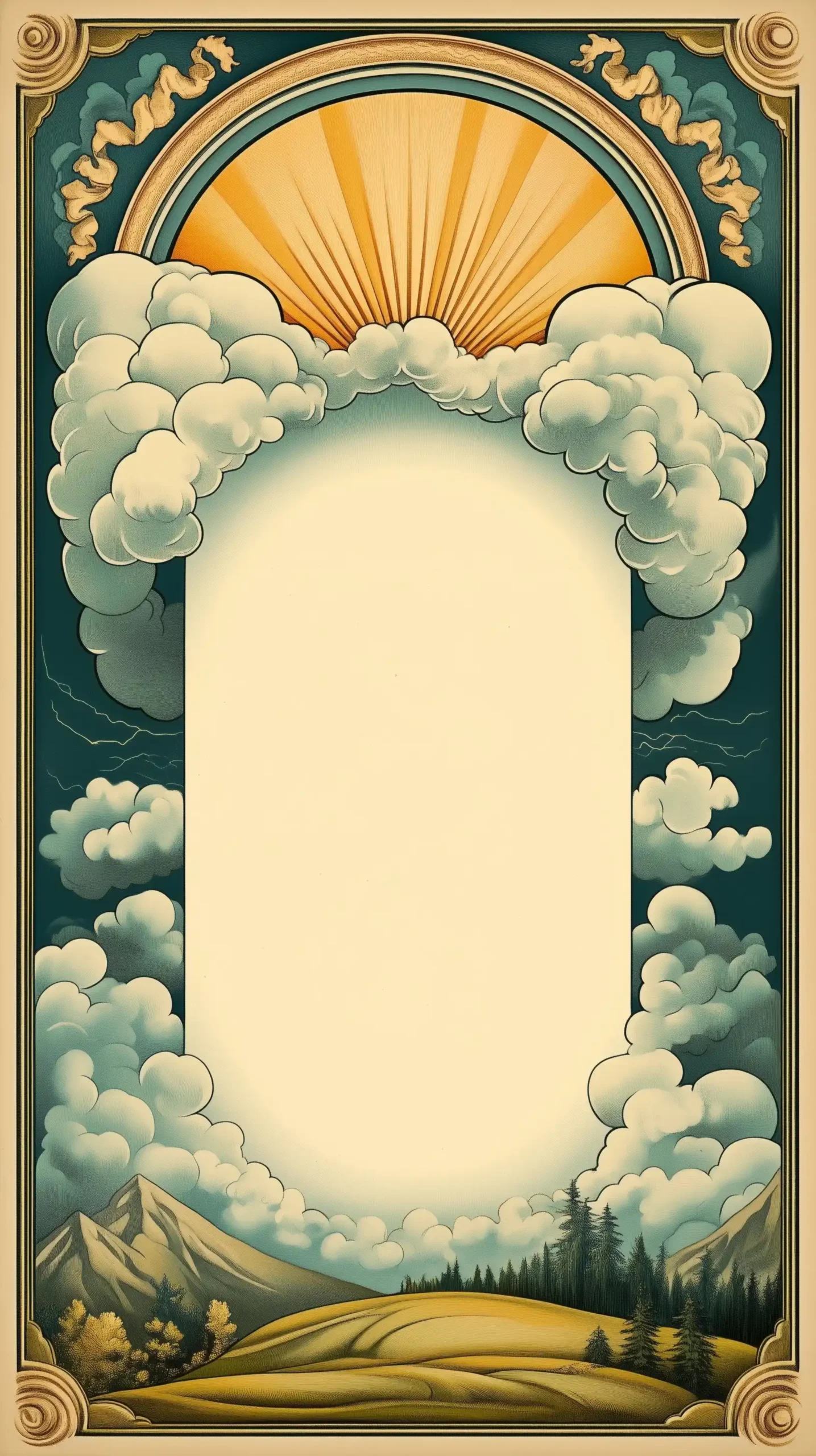 Lightning Border Illustration Midjourney提示词