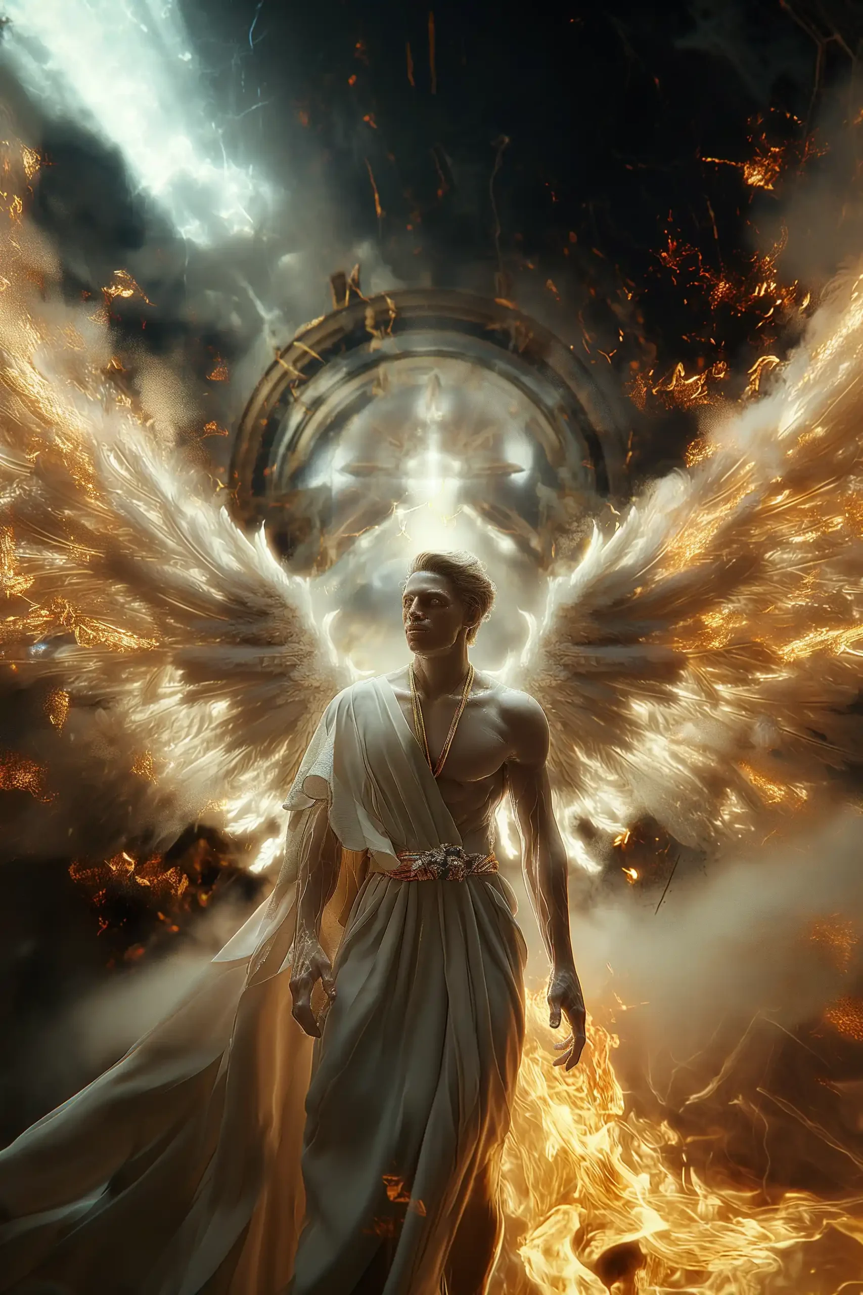 Realistic Angel Hall 3D Midjourney提示词