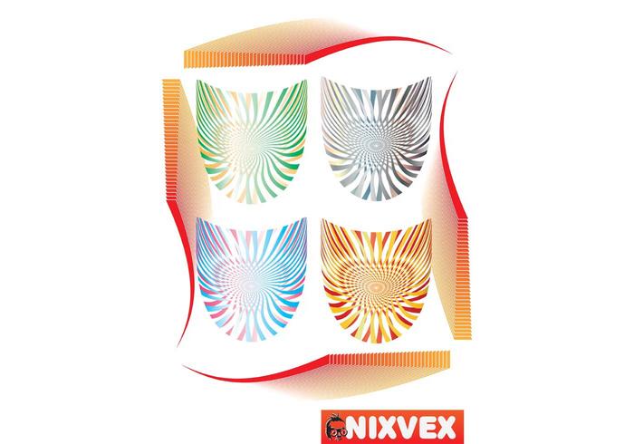 NixVex欧普艺术盾牌免费矢量