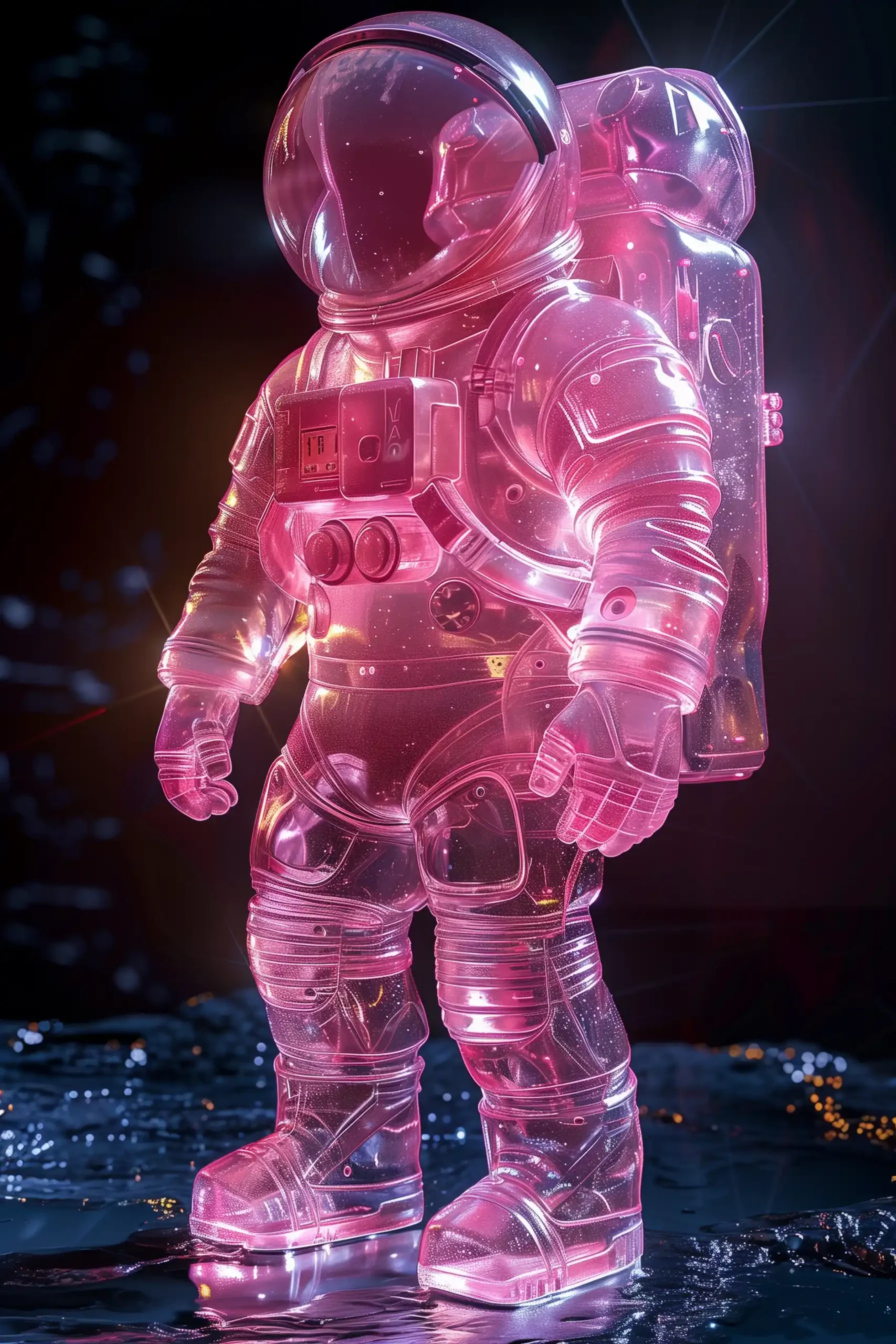 Ultra-Realistic Pink Astronaut Midjourney提示词
