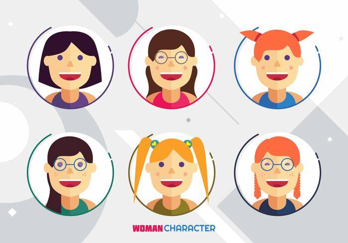 女人性格阿凡达矢量