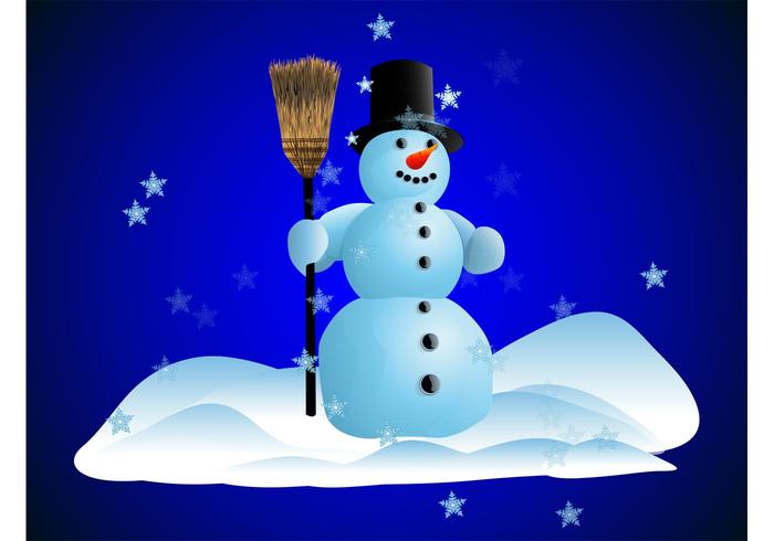 快乐的雪人矢量