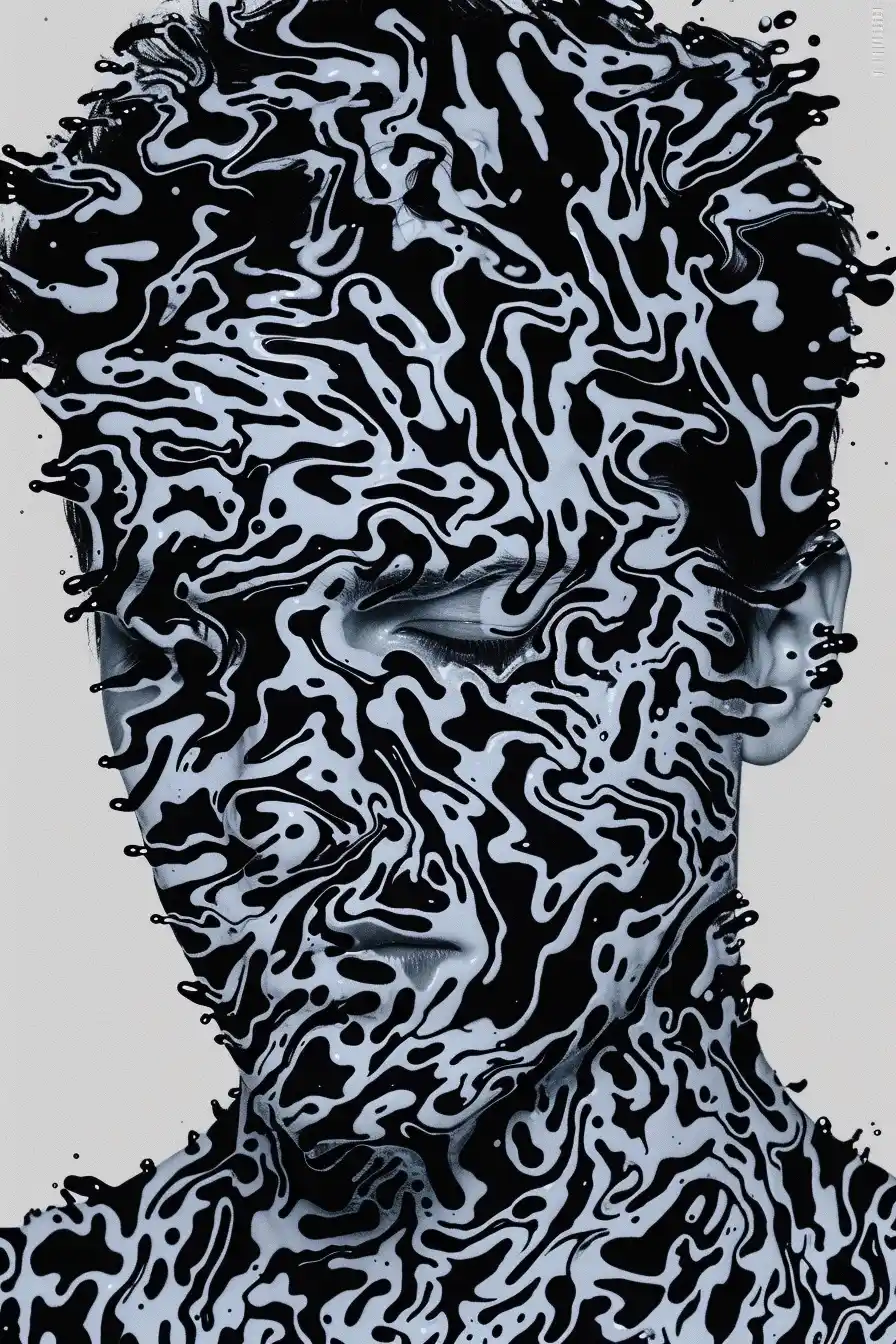 Abstract Portrait Splashes Midjourney提示词