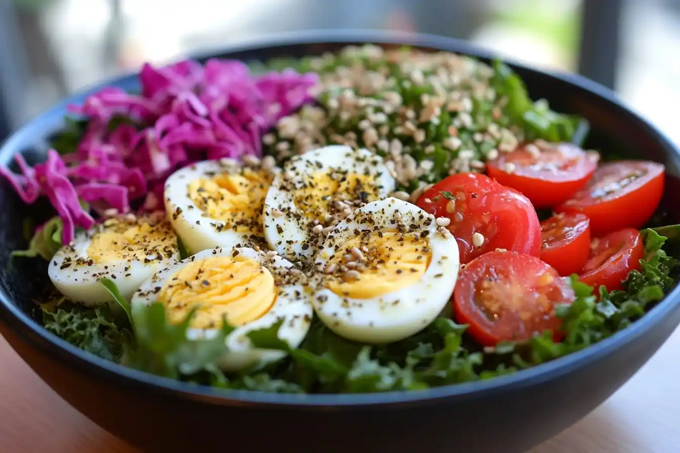 Colorful Salad Bowl Display Midjourney提示词