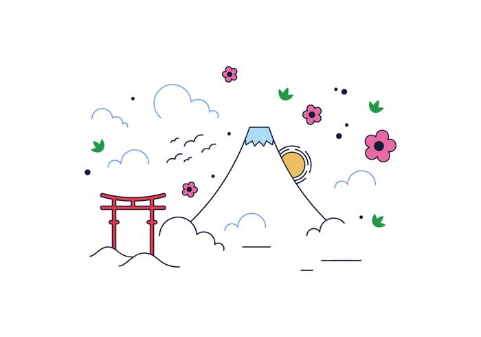 免费富士山矢量