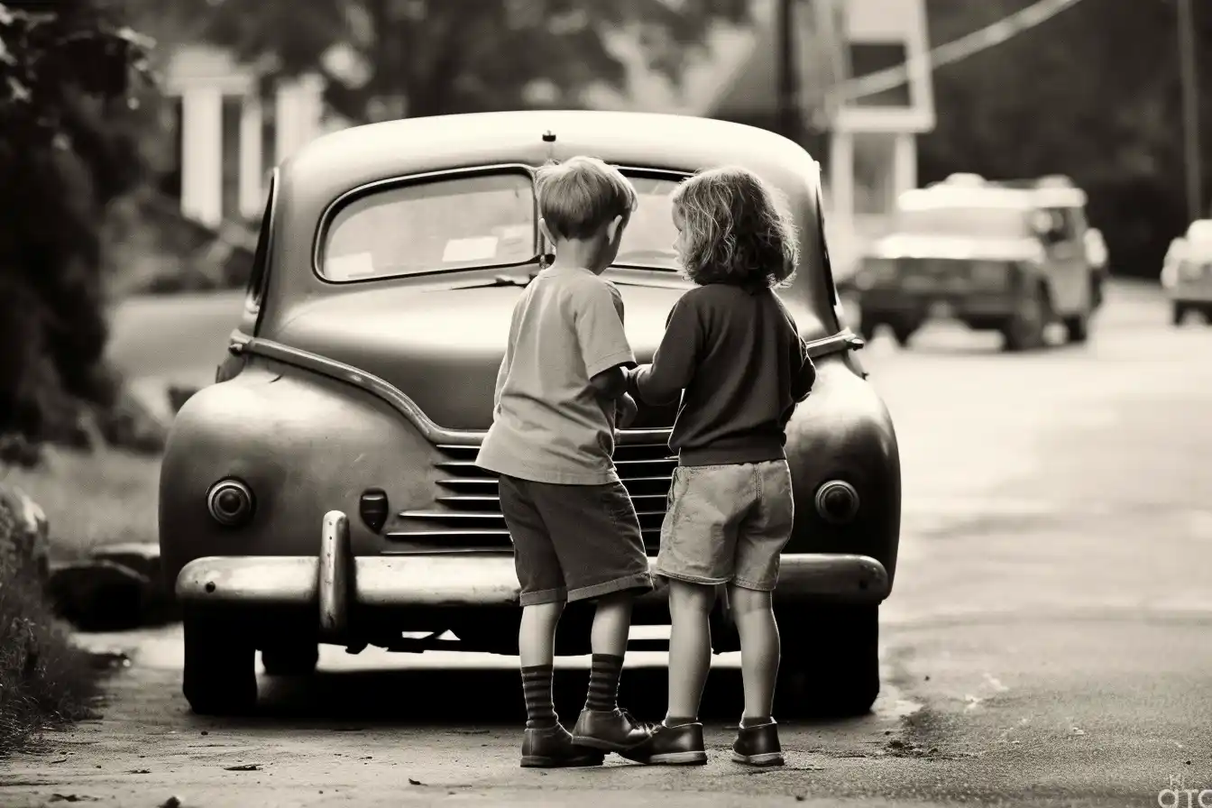 Vintage Car Ride Midjourney提示词