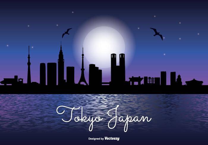 东京日本夜晚的天际线