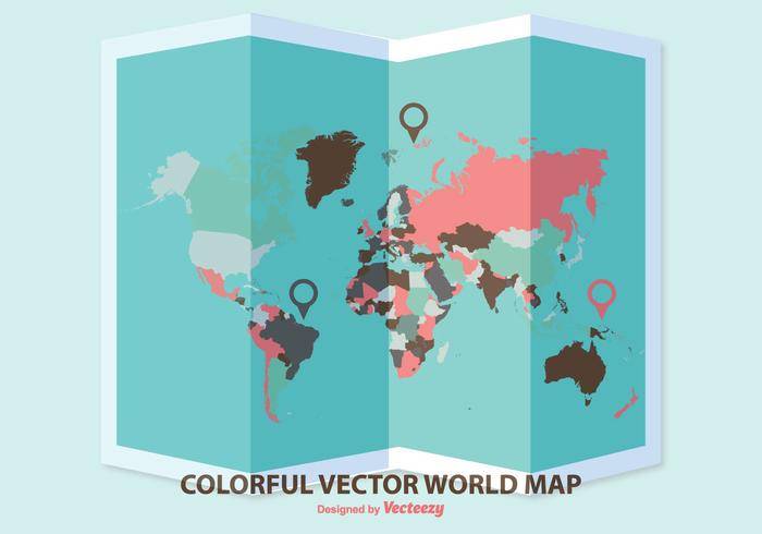 折叠的世界地图插图