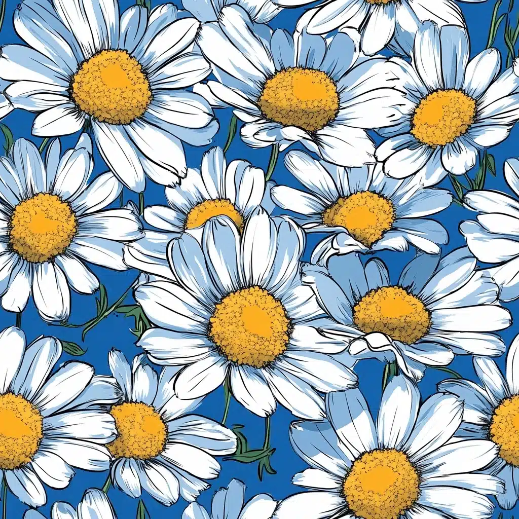 Graphic Daisies Pattern Design Midjourney提示词