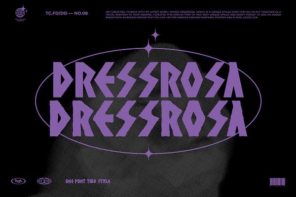 Dressrosa display Font badge