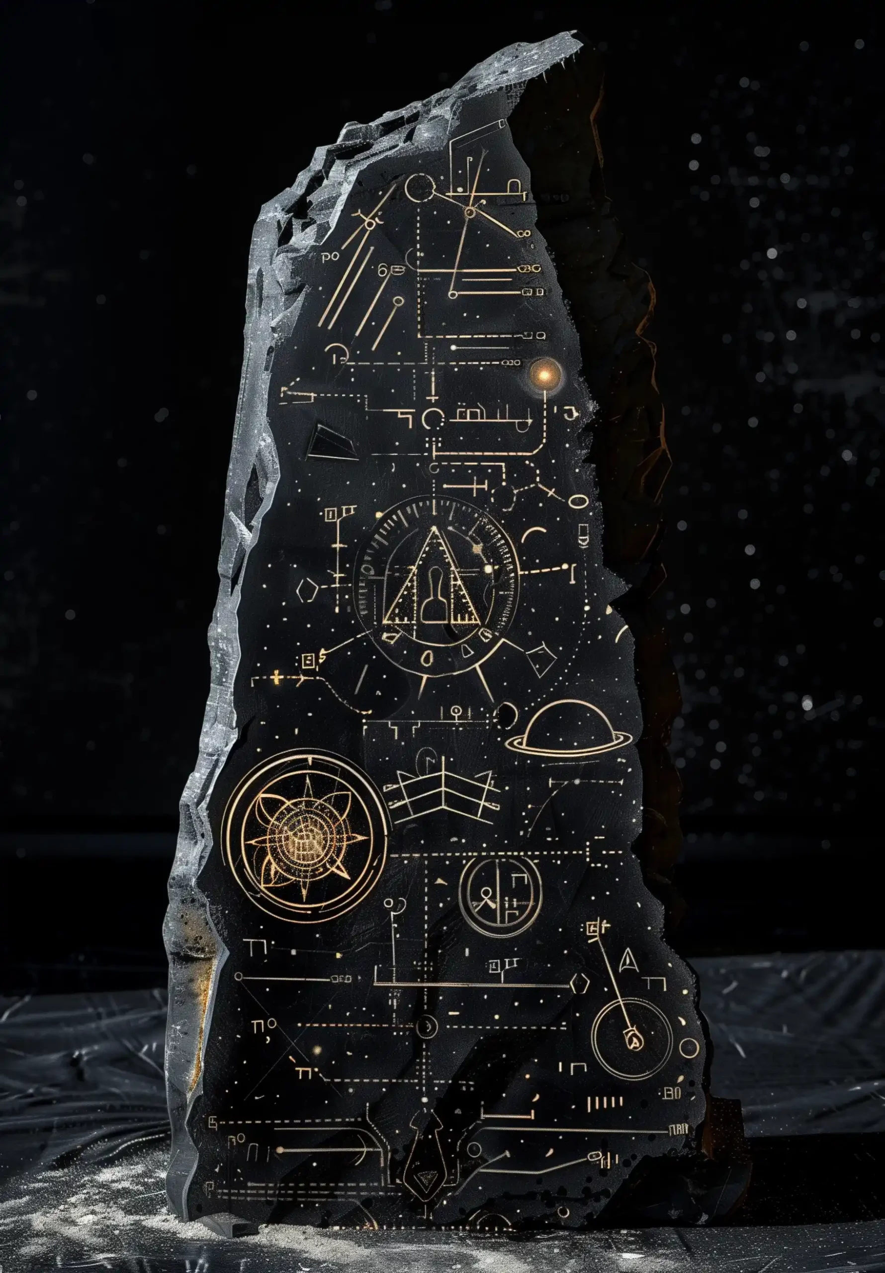Mystical Alien Petroglyphs Midjourney提示词
