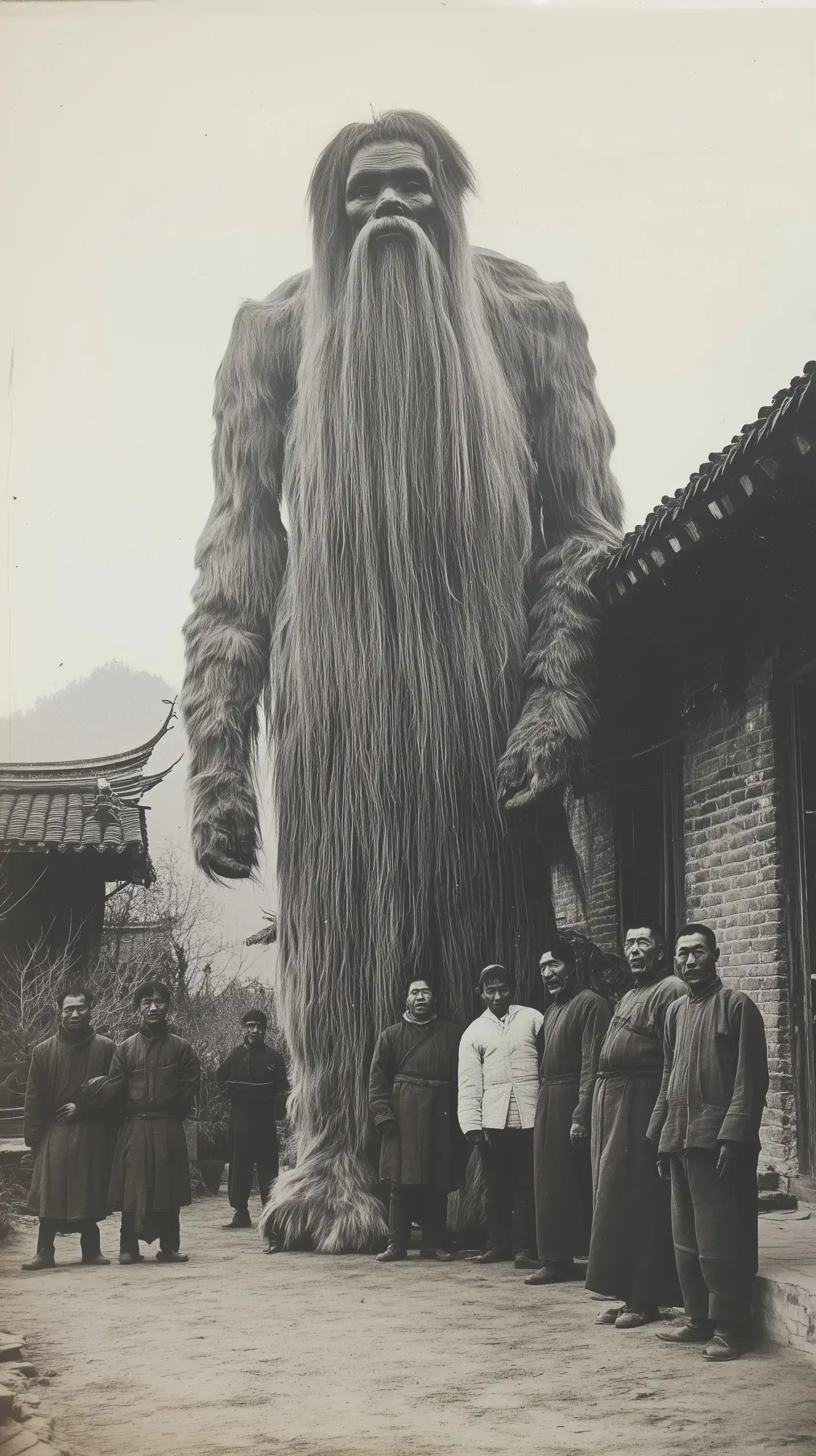 Villagers with Ancient Creature Midjourney提示词