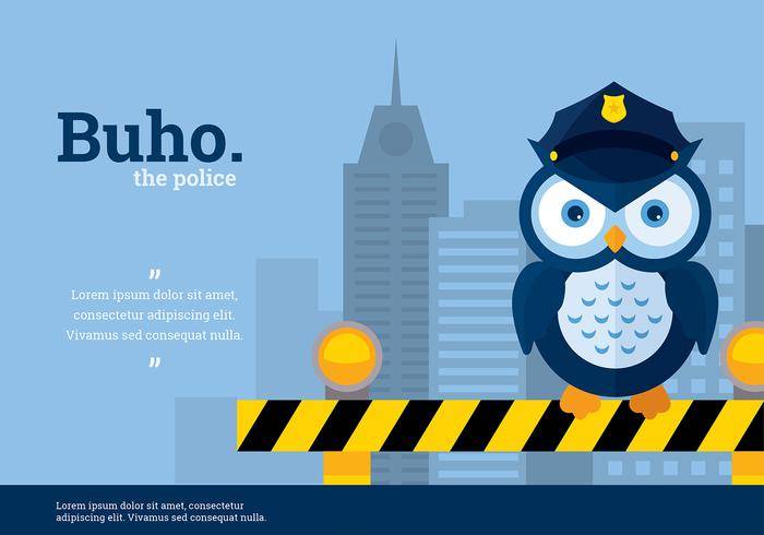 Buho警察字符传染媒介