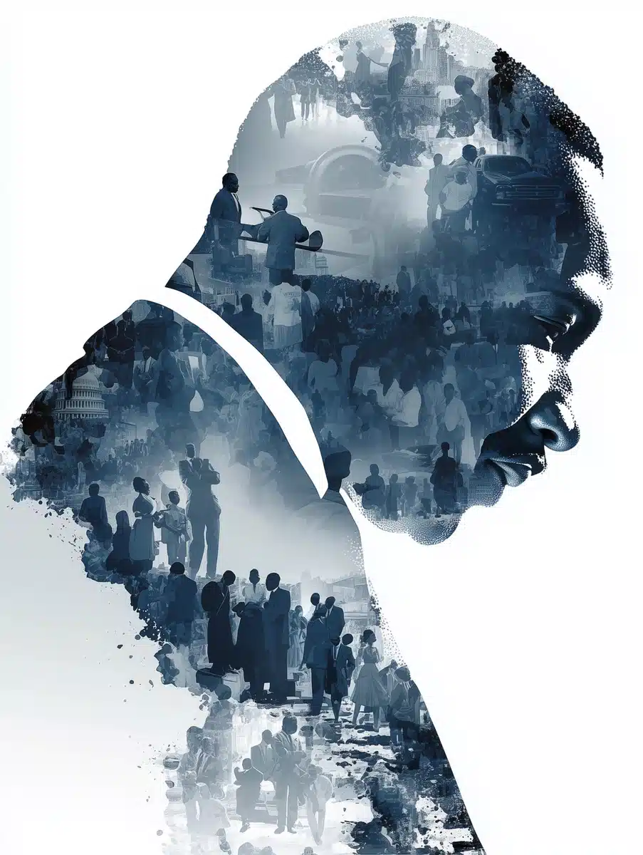 Silhouette of King Over America Midjourney提示词