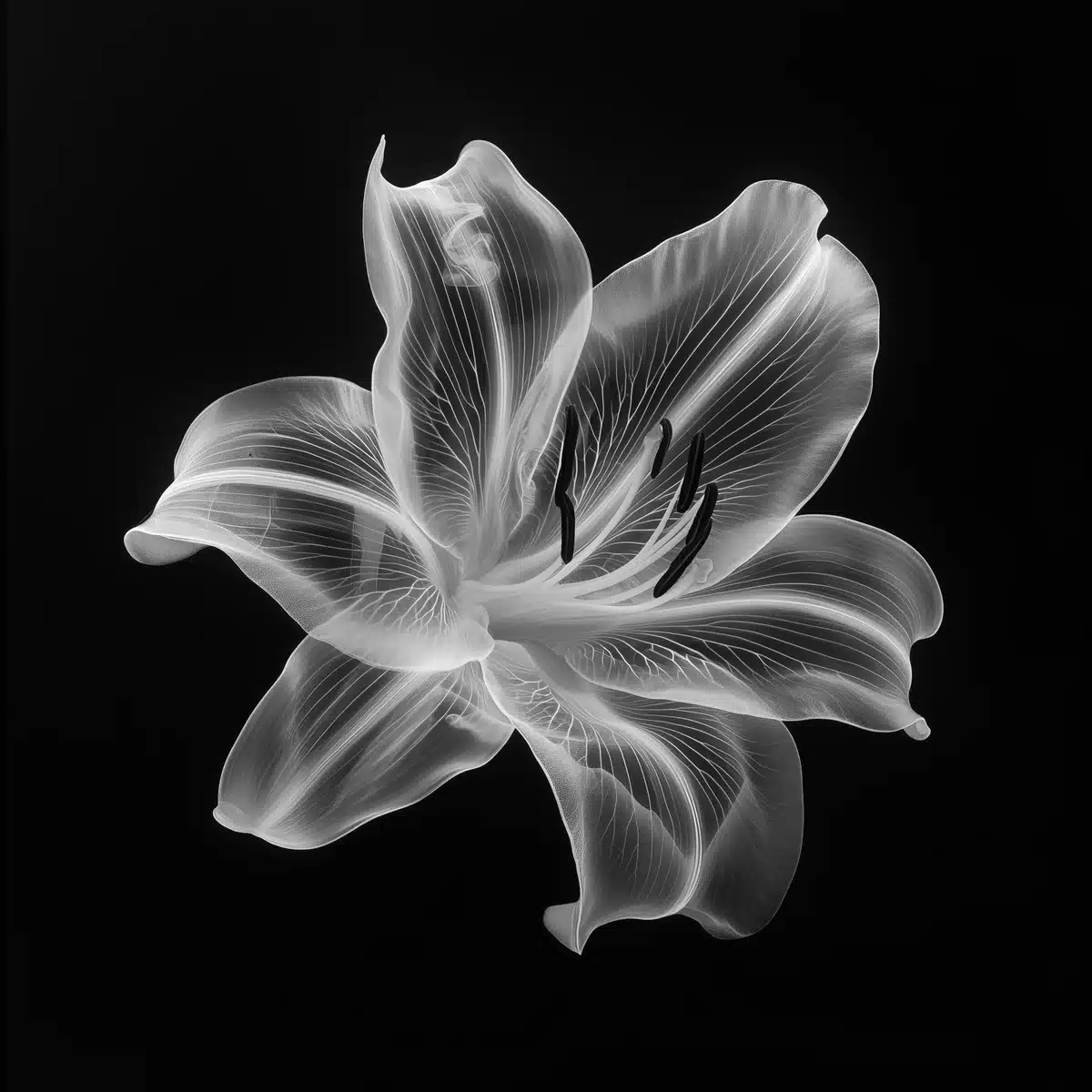 X-Ray Lily in Contrast Midjourney提示词