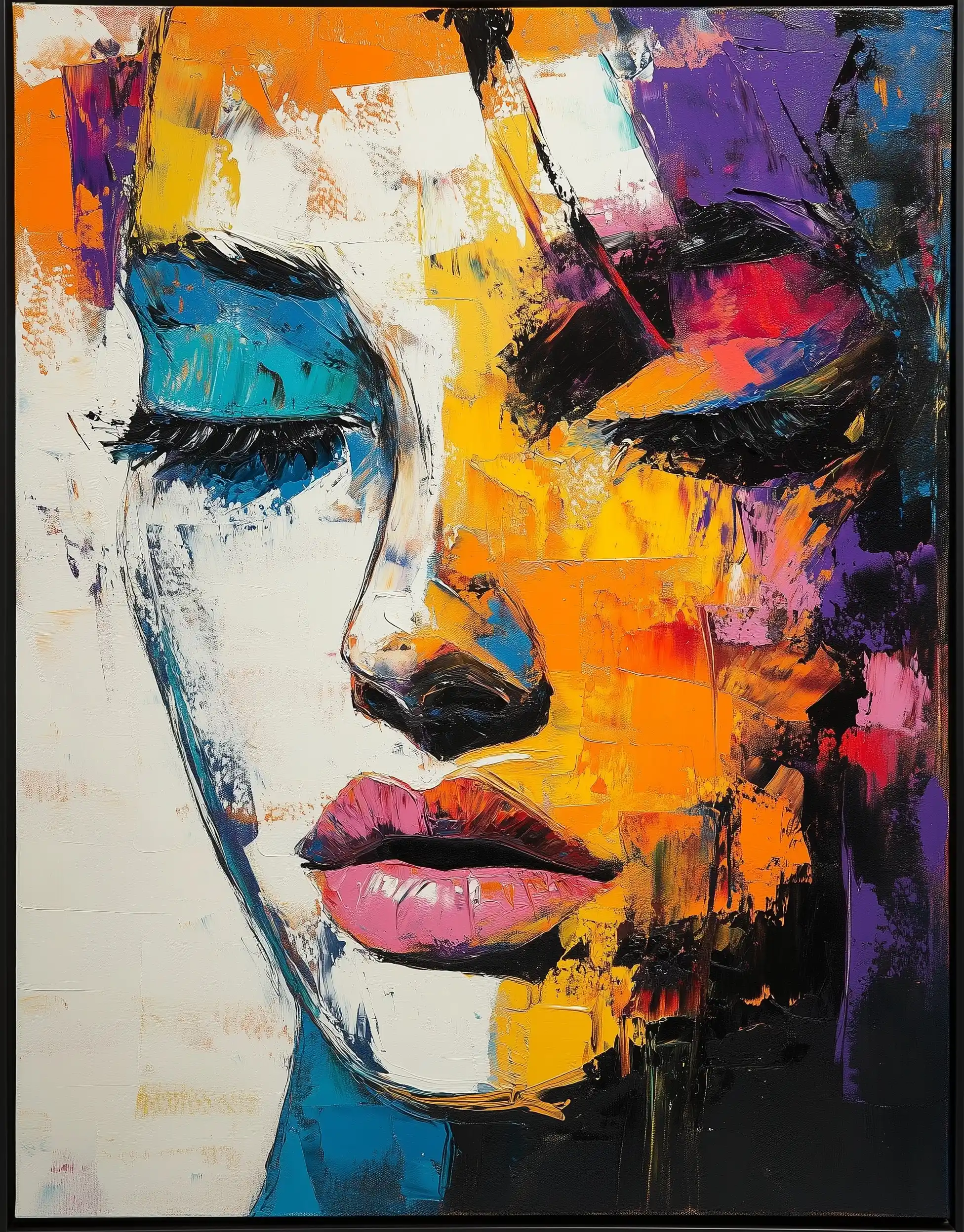 Vibrant Abstract Portrait Midjourney提示词