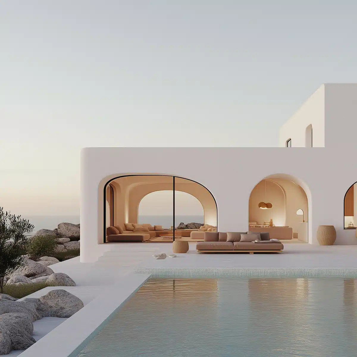 Zen Greek Villa Minimalism Midjourney提示词