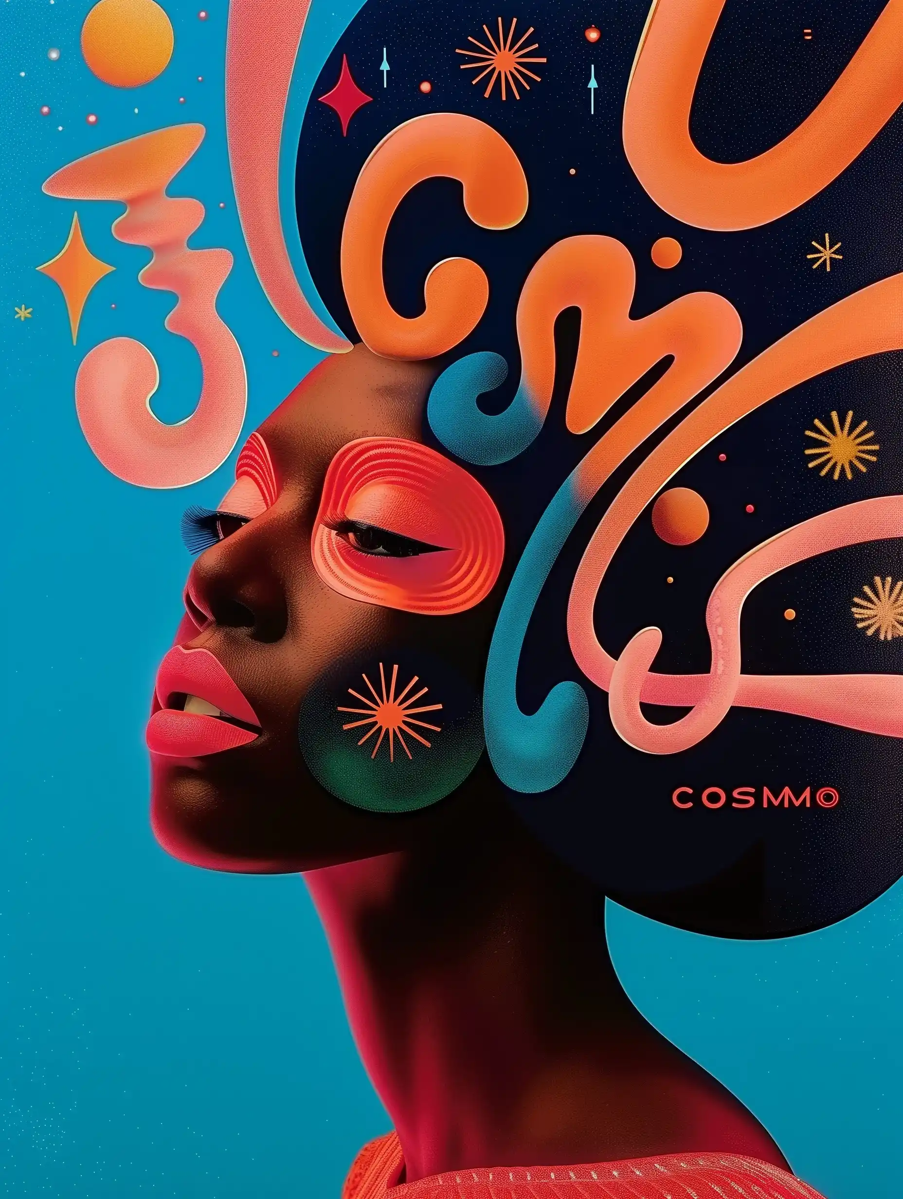 Bold Pink Cosmo Typography Midjourney 提示词生成效果