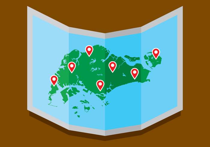 新加坡地图矢量图形