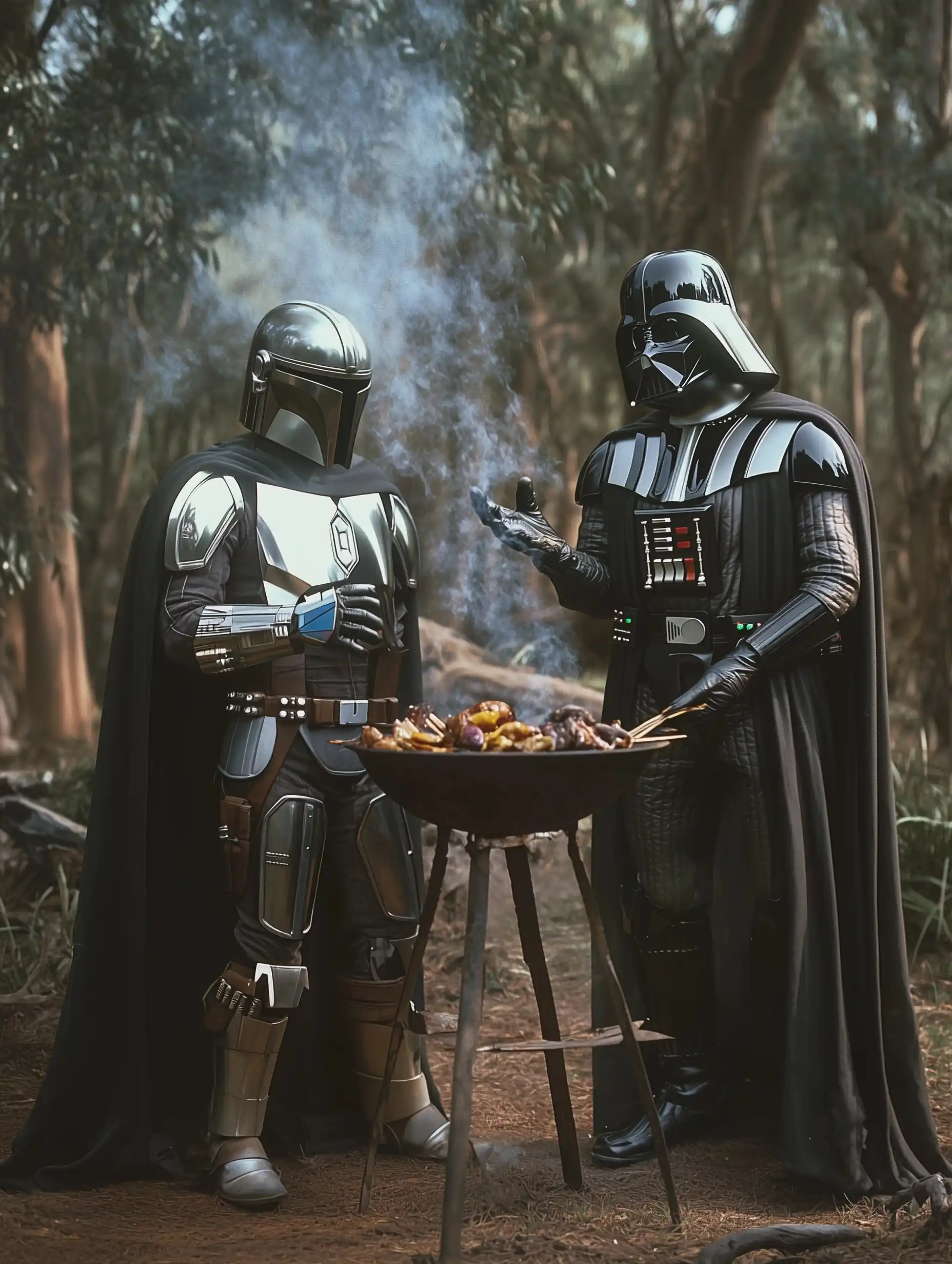 Mandalorian Vader Barbeque Film Midjourney 提示词生成效果
