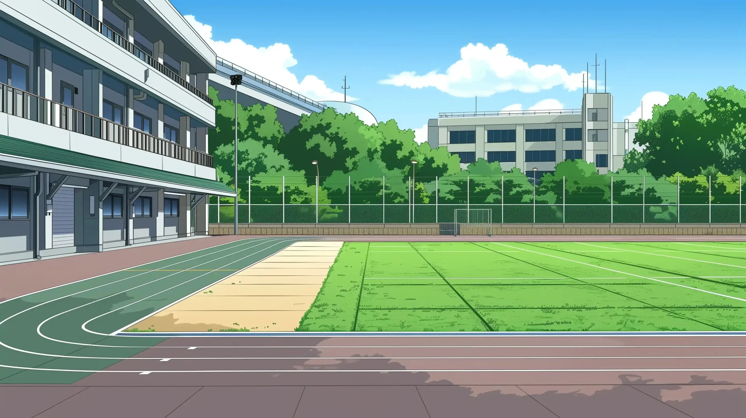 Anime School Playground Scene Midjourney提示词
