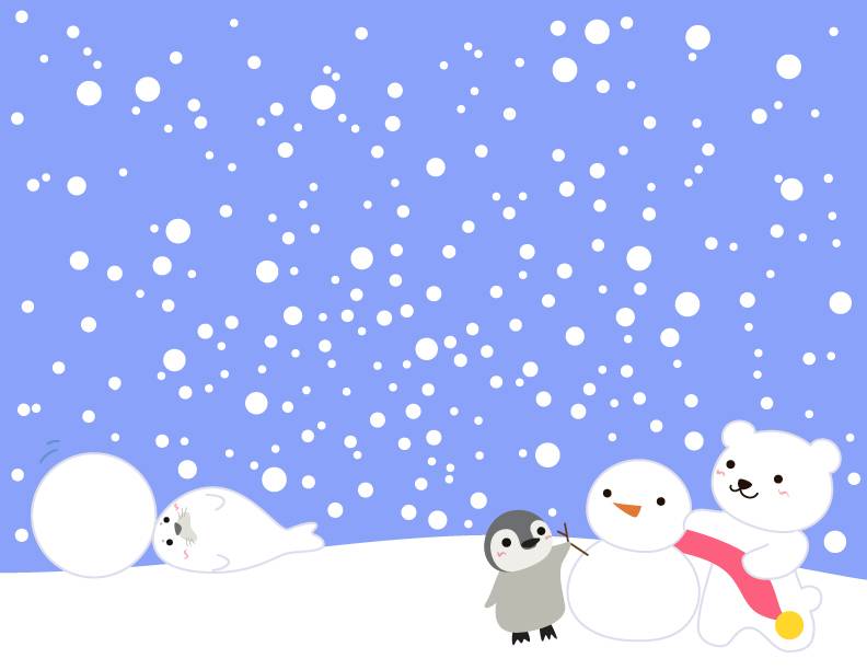 冬天的动物_雪玩