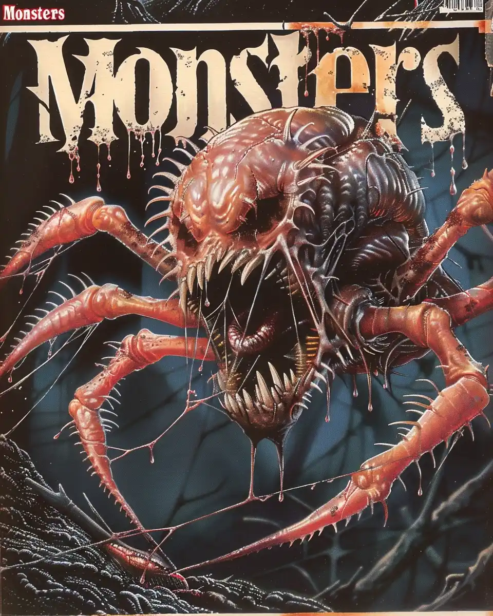 Brain Spider Monster Cover Midjourney提示词