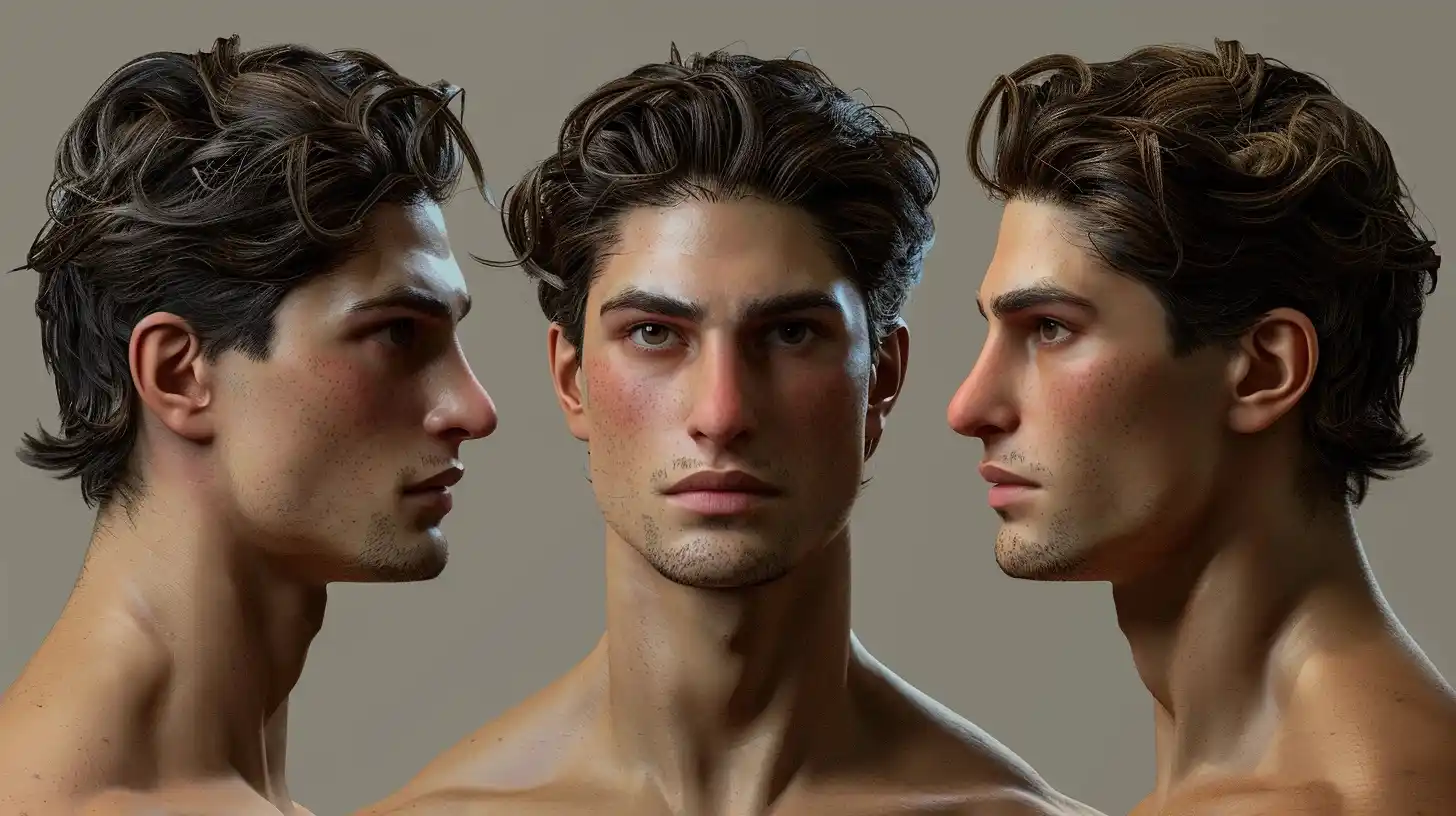 Realistic Italian Man Head Midjourney提示词