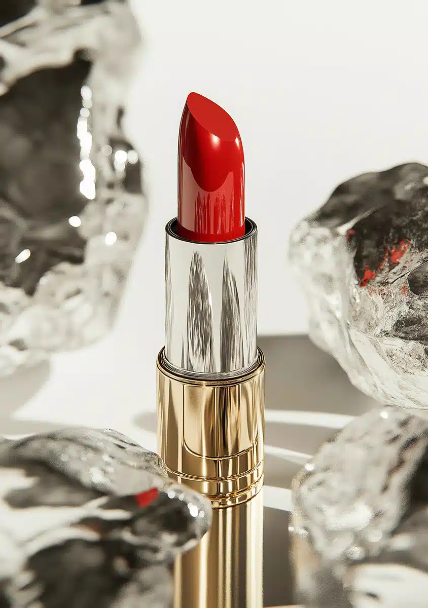Luxurious True Red Lipstick Midjourney提示词