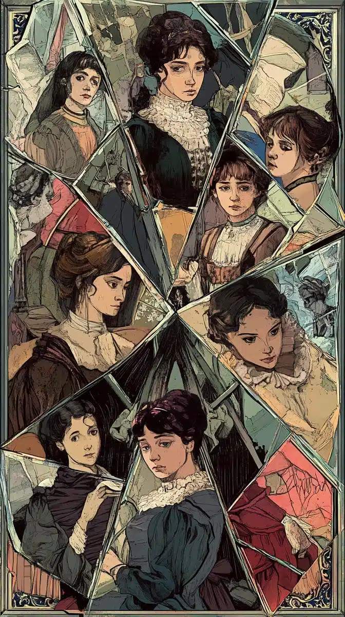 Fragmented Jane Eyre Collage Midjourney提示词