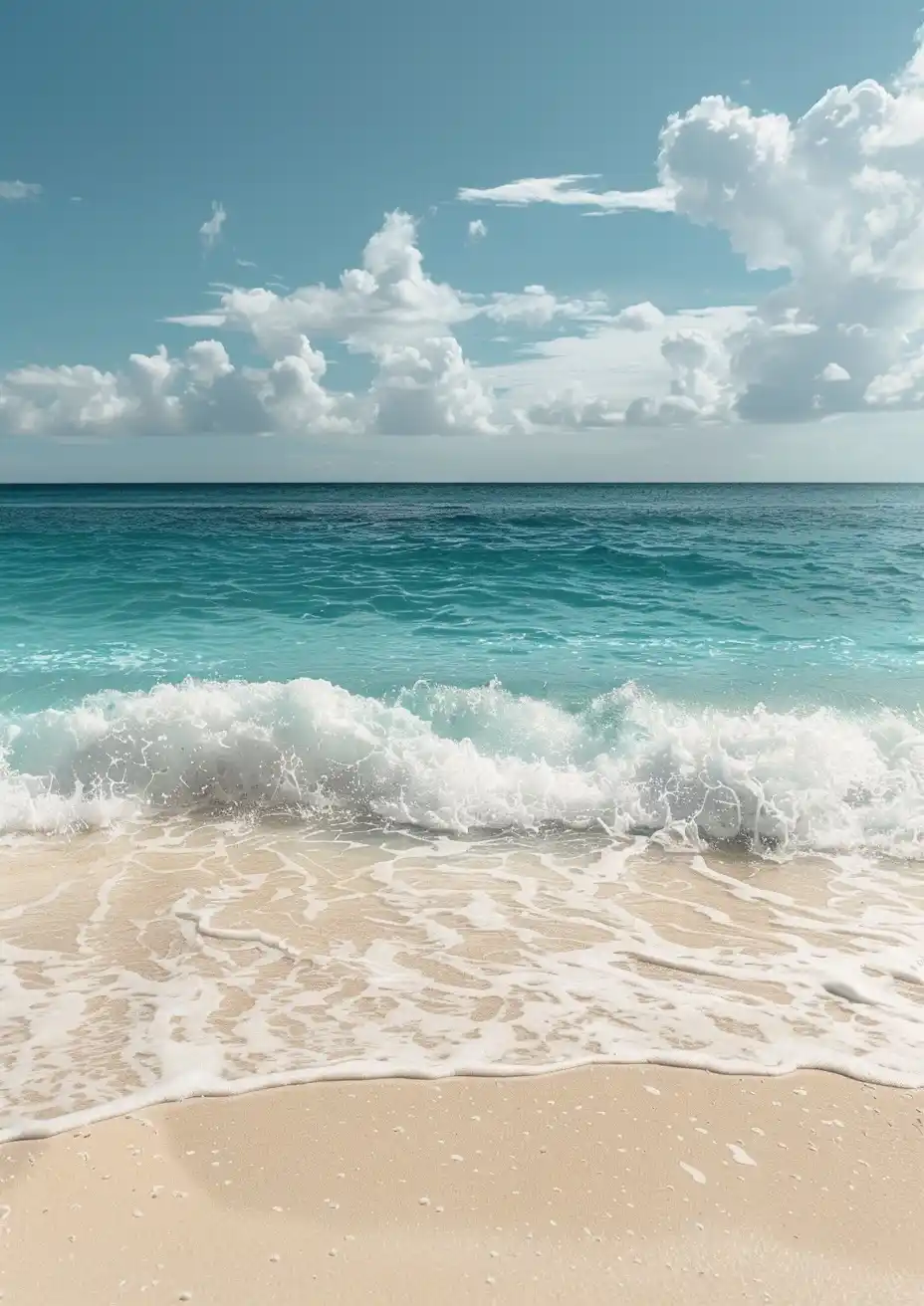 Realistic Beach Photo Midjourney提示词