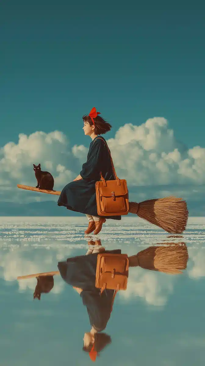 Witch Flying Over Uyuni Midjourney提示词