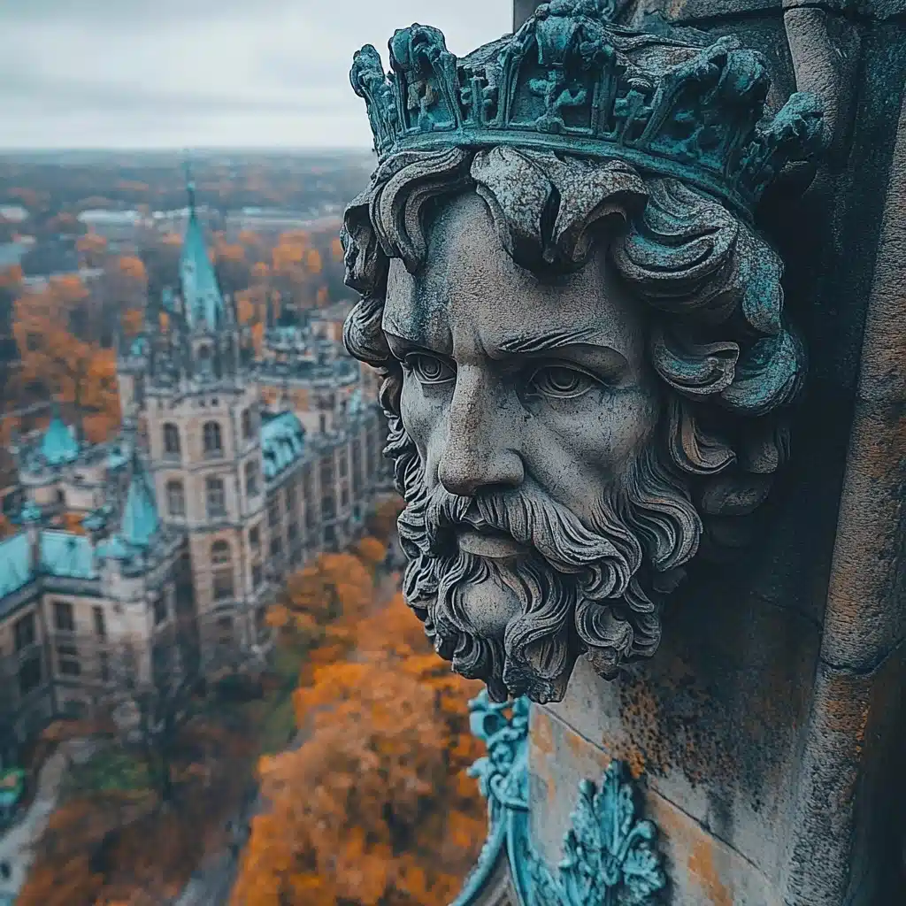 Aerial View of Parliament Statue Midjourney提示词