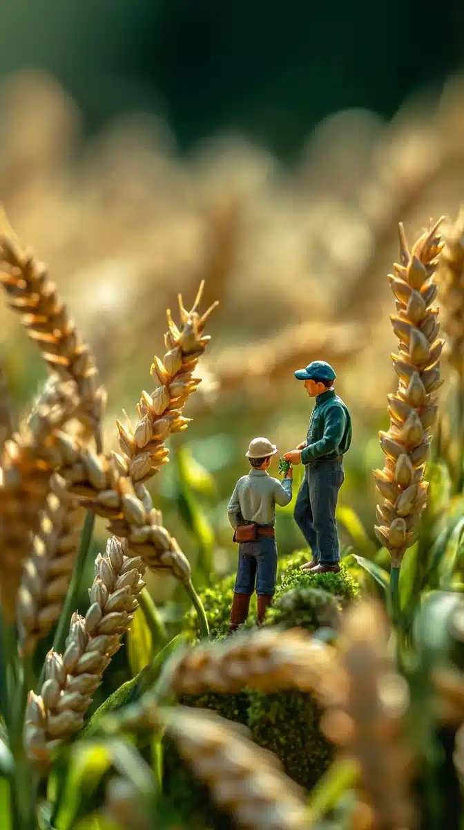 Ultra-Realistic Farmers in Wheat Field Midjourney提示词