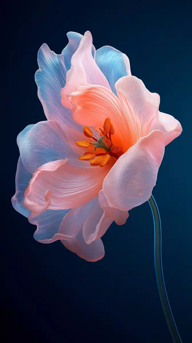 3D Glass Tulips Design Midjourney提示词